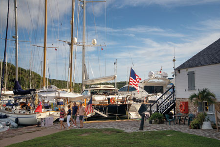 Friends visiting Nelsons dockyard, St Johns Antigua